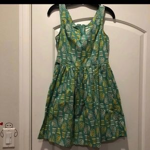 Modcloth green Fervour ice cream dress M